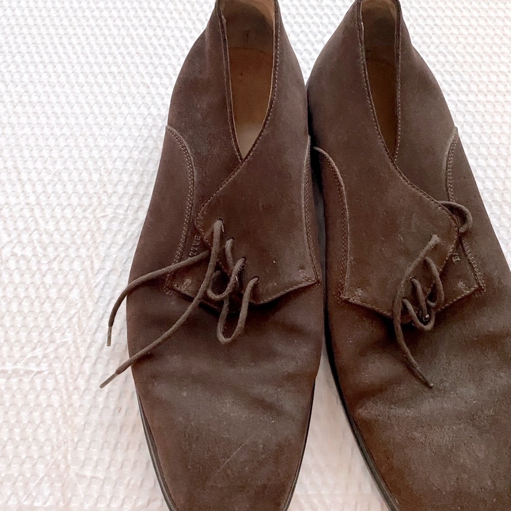 Bally Suede Oxford Shoes Chocolate Brown Men's 10.5 E